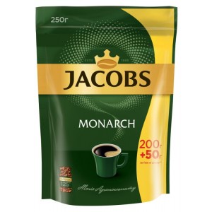Jacobs Monarch, 250 гр, кава розчинна, пакет (prpj.90137)