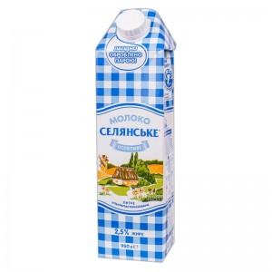 Молоко "СЕЛЯНСЬКЕ Особливе" 2,5% 950г, ультрапастер.(sn.82407)