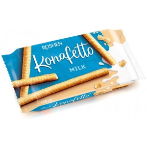 Вафельні трубочки Konafetto з молочною начинкою 140 гр "Roshen" 