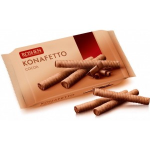 Вафельні трубочки Konafettо зі смаком какао 140 гр "Roshen" 