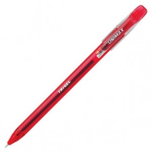 Ручка гелева 0,5 мм, червона Trigel "Unimax" UX-130-06
