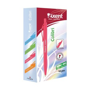 Ручка масляна (авт.) Сolibri, синя (корпус асорті) "Axent" AB1062-02-А