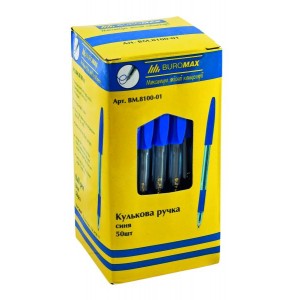 Ручка кулькова CLASSIC GRIP, синя "BuroMAX" 8100-01