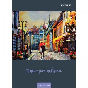 Папір для акварелі А4, 10 аркушів, 200г/м2 "KITE" k23-267