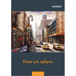 Папір для акварелі А3, 10 аркушів, 200г/м2 "KITE" k23-268