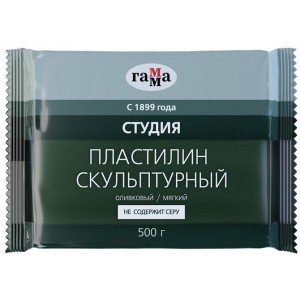 Пластилін скульпт. м'який, 0,5 кг, оливковий "Гамма" 2.80.Е050.004