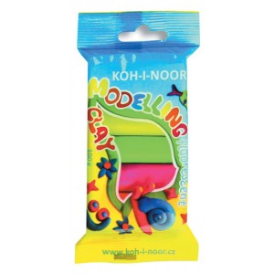 Пластилін 5 кольорів, 100 г, Fluorescent " Koh-I-Noor " 01315S0502PS