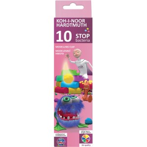 Пластилін 10 кольорів, 200гр «Stop bacteria» "Koh-I-Noor " 131810