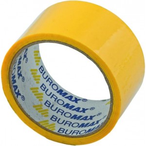 Клейка стрічка пакувальна, 48мм x 35м, жовта "BuroMAX" BM.7007-08