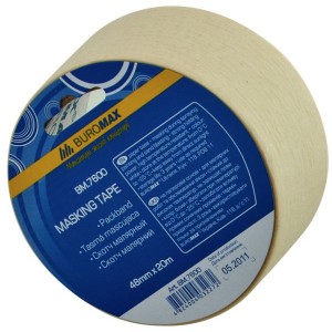 Клейка стрічка малярна, 48мм x 20м, біла "BuroMAX" ВМ.7600