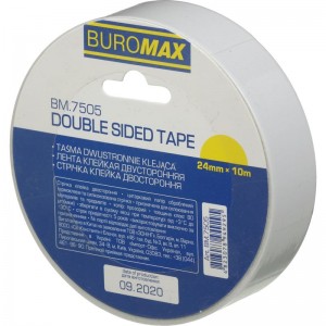 Двостороння клейка стрічка, 24 мм х 10м "BuroMAX" BM.7505