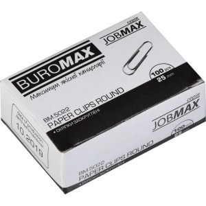 Скрiпки оцинковані, 25 мм, круглі, 100 шт JOBMAX"BuroMAX" BM.5022