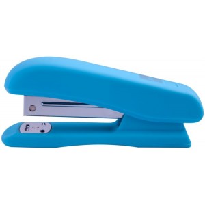 Степлер пластиковий, RUBBER TOUCH, 20 арк., (скоби №24; 26), 127х54х33 мм, блакитний "BuroMAX" BM.4202-14