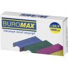 Скоби №24/6, кольорові, 1000 шт "BuroMAX" BM.4422 
