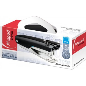 Степлер ESSENTIALS, металевий, 15л., (скоби №10), чорний "MAPED" MP.352611