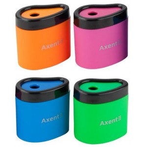 Точилка з контейнером, 1 отв., Neon soft, асорті "Axent" 1158-А