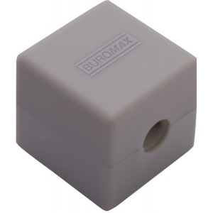 Чинка з контейнером, 1 отв., асорті CUBE, RUBBER TOUCH "BuroMAX" BM.4757-1
