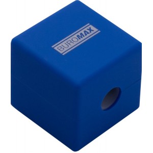 Чинка з контейнером, 1 отв., асорті CUBE, RUBBER TOUCH "BuroMAX" BM.4757-1