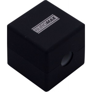 Чинка з контейнером, 1 отв., асорті CUBE, RUBBER TOUCH "BuroMAX" BM.4757-1