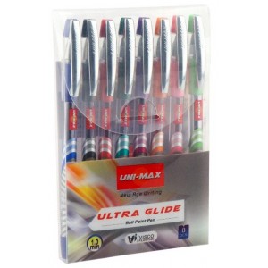 Набір кулькових ручок, 8 кольорів Ultraglide "UniMax" UX-116-20