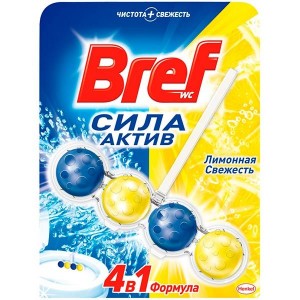 BREF Power-Aktiv Очищувальний блок д/туалета "Лимон" 50 г  bf.25289