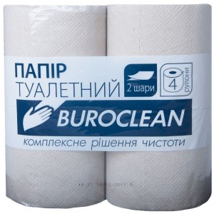 Папір туалетний макул., 2-х шаровий, 4 рулона, сірий "Buroclean" 10100052
