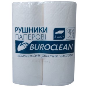 Рушники целюлозні  2 рулони, білі "Buroclean", 10100400
