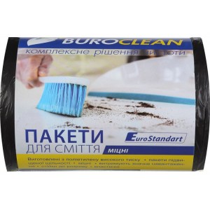 BuroClean EuroStandart Пакети для сміття 35л/100шт, міцні, чорні  (10200022)