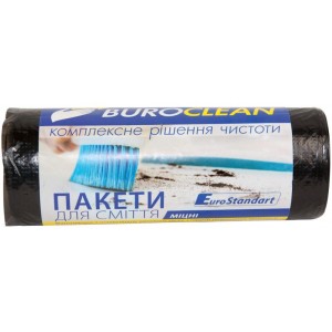 BuroClean EuroStandart Пакети для сміття 60л/20шт, міцні, чорні (10200032)
