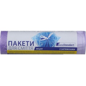 BuroClean EuroStandart  Пакети для сміття 35л/15шт, із затяжками  (10200080)