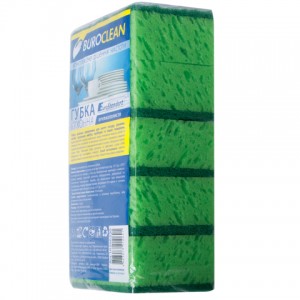 BuroClean  EuroStandart Губки кухонні крупнопористі, 5шт, 100х70мм 10200220
