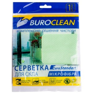 Серветка для скла, мікрофібра, EuroStandart  30х30 см   "Buroclean" 10200125