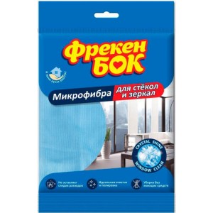 Серветкa з мікрофібри для скла і дзеркал 35х35см 1шт "Фрекен Бок" fb.82776