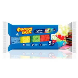 Фрекен Бок губки кухонні COLOR 90х64см, 5+1шт fb.30824