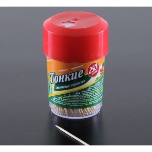 Зубочистки в стаканчику   250шт. (25221)
