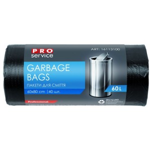 PRO service пакети для сміття 60л, 60х80см, 40шт чорні HD (pr.16113100)