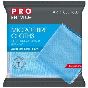 Серветки з мікрофібри для скла, 35х35см 5шт "PRO service" pr.18301600