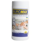 Серветки вологі, антисептичні, в пластиковій тубі 100 шт "BUROMAX" BM.0805