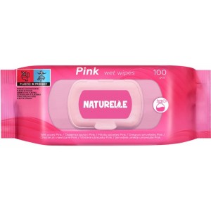 Серветки вологі з клапаном, 100шт, PINK "NATURELLE" san.92025
