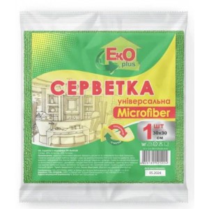Серветкa з мікрофібри універсальна 30х30см 1шт "ЕКО+" ec.21224