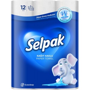 SELPAK рушники целюлозні 3-х шар , 12 рул (sp.25001)