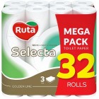 Папір туалетний 3-х шар., 32 рул., білий, Selecta "Ruta" 