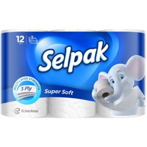 Папір туалетний 3-х шар., 12 рул., білий "Selpak" sp.04508