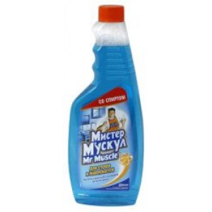 MR MUSCLE засіб для миття скла " Після дощу", змінна пляшка, 500 мл, синій (w.01020)