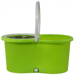 Комплект: швабра з моп і відро з механічним віджимом Spin Mop (2 змінні насадки) "BuroMax" 10300115