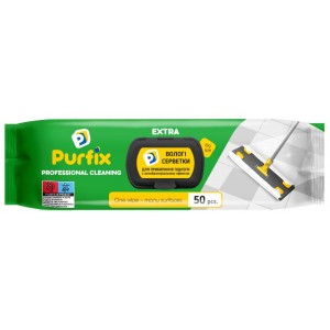 Серветки вологі для прибирання підлоги EXTRA, 50шт "Purfix" san.92476
